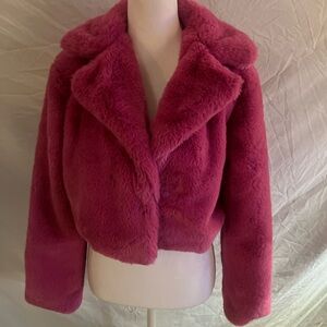 Forever 21 Vibrant Pink Teddy Jacket